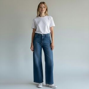 AG Adriano Goldschmied Evangelie Wide Leg Carpenter Jean Provence Blue Size 25